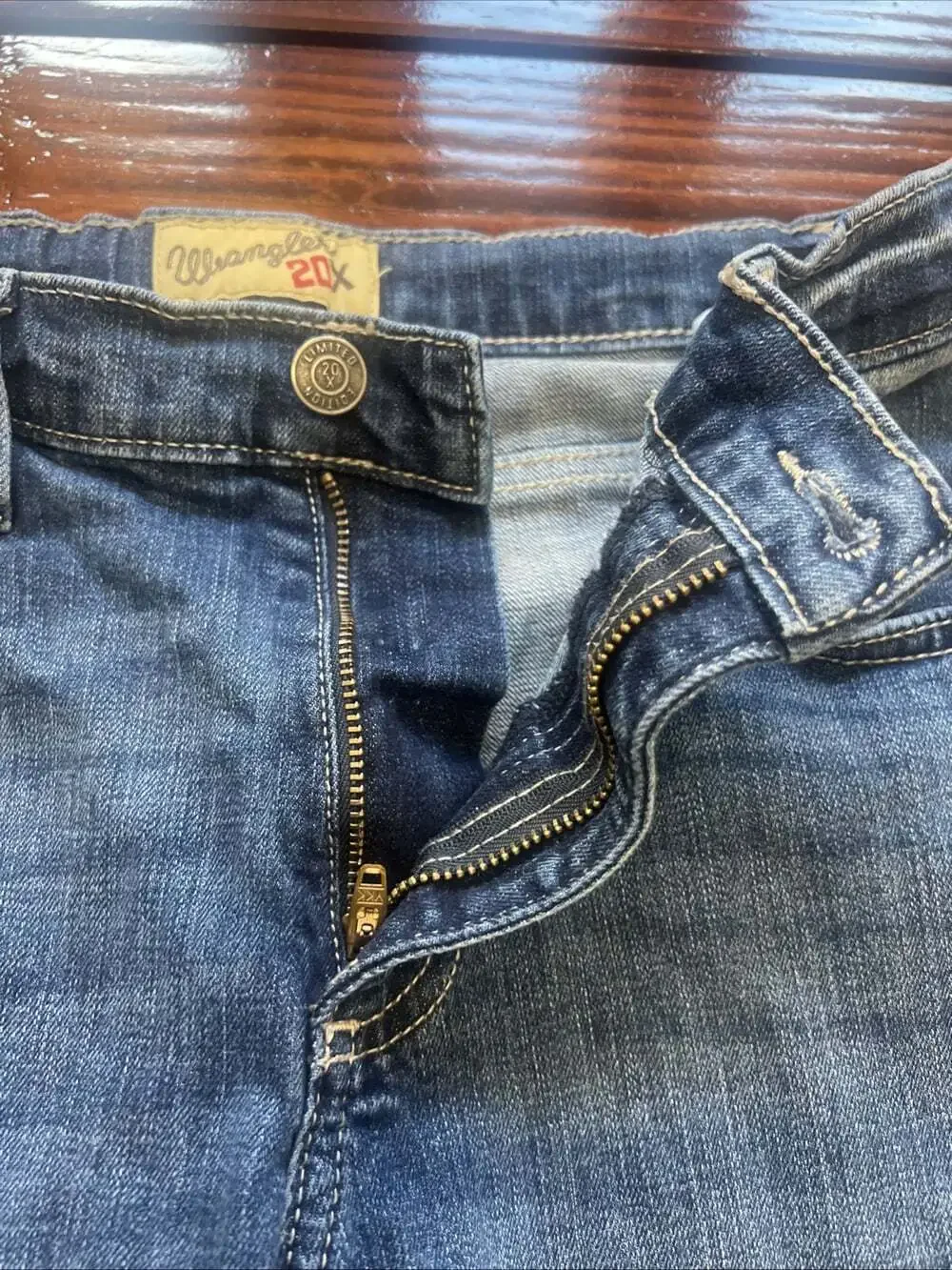 Wrangler 20X Boys 14 Regular Youth Jeans Blue Western Adjustable Waist Rodeo